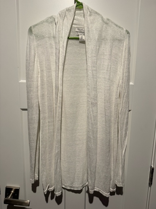 Rachel Zoe Sweaters - Coastal White Open-Front 100% Linen Cardigan